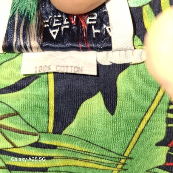 Woman's Aloha Republic Hawaiian Jungle Print Shirt L 100% Cotton Made In Hawaii - Picture 3 of 5